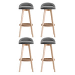 Artiss 4x Bar Stools Padded Linen Wooden Grey BENT-C-9004H-GYX4