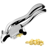 Stainless Steel Garlic Press Set for Easy Mincing and Crushing Garlic Kitchen Tool Silver V1192-AZ-W-27358