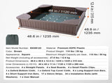Sandbox with Cover, 48.6x48.6x12.4 in Square Sand Box, HDPE Sand Pit with 4 Corner Seating and V952-SXSLFXJCK000BU65WV0