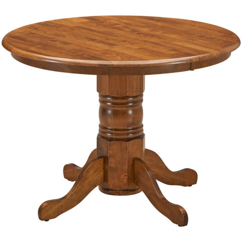 Linaria Round Dining Table 106cm Pedestral Stand Solid Rubber Wood - Walnut V315-VOD-MACK-01