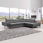 5 Seater Lounge Set Grey Colour Leatherette Corner Sofa for Living Room Couch with Chaise V43-SOF-VIN-GR