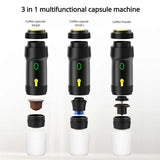 Green Portable Fully Automatic Coffee Machine - Universal 3-in-1 Capsule, Coffee Powder & V888-ELOSUNG12254