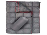 200x140cm Grey Large Outdoor Camping Down Cotton Wearable Warmth Blanket, Quilted Poncho Shawl Throw V888-ELOSUNG52303