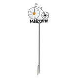 Garden Windmill Rustic Iron Stake Flower Windmill Welcome Yard Sign Decorations for Outside Patio V1294-YM0901-3111240161111