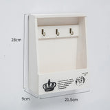 Wooden Key Holder Wall Mounted Storage Box with 3 Key Hooks Home Decor for Entryway Hallway Kitchen V1294-YM0901-10134246
