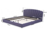 Artiss King Bed Frame with Lift Up Storage and USB Ports Grey BFRAME-G-FLORA-K-GY-ABC