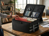 CARLA HOME Fireproof Document Box with Lock - Collapsible Black - Glass Fiber - Reflective Strip V178-36525