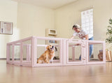 Dog Whelping Box, 1.54x1.5x0.6 m, Transparent Plastic Dog Whelping Pen for Large Sized Dogs, V952-GYZXZJZJSLDCK3NII001V0