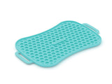 4-in-1 Slow Feeder Dog Bowl - Warm Ocean Red Bowl with Teal Lickmat V1023-SF-4IN1-OR