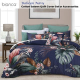 Bianca Balwyn Navy Cotton Sateen Botanical Quilt Cover Set King V442-BCA-QUILTCS-BALWYN-NAVY-KI