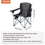 Camping Folding Chair for Adults, Portable Heavy Duty Outdoor Quad Lumbar Back Padded Arm Chairs V952-HWZDYCY450LBSFODNV0