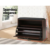 Artiss Shoe Rack Cabinet Bench15 Pairs Walnut Kyla FURNI-O-SHOE-BEN01-WAL