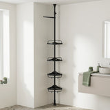 Sturdy Adjustable Ceiling Storage Rack, Black for Bathroom and Garage V1369-AZ3-W-16241