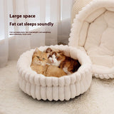 Pet Bed Cat Bed Dog Bed All-Season Bed Ultra-Soft Plush Large Pet Bed Round Pet - White - Size V1347-135-28322-WHT-50-20-15