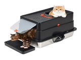 Pawz Stainless Steel Large Enclosed Cat Litter Box PT1399-BK-AU