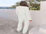 Fuzzy Wool Pajama Set Women's 2-Piece Long Sleeve Loungewear Black V1188-JAR108-25937-1