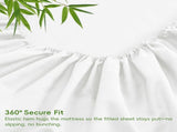 4 Piece Ultra Soft Bamboo Breathable Sheet Set -Hotel 2000TC Breathable Bed Sheets Set with 37 V1317-BAMBOO-AUK-4JT-WHITE