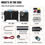 VEVOR Diesel Air Heater 8KW, All in One 12V Truck Heater, Parking Heater with Black LCD, Remote V952-ZDJRQXHK8KWXKHYJ1V0