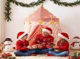 Keezi Kids Play Tent with Star Lights and Window Carry Bag 116cmx153cm Playhouse TENT-PLAY-120CM-PK