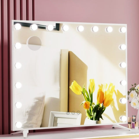 80x65cm Embellir Makeup Mirror Hollywood Vanity with LED Light White Frame MM-E-FRAME-6580LED-WH