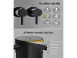 Cefito Basin Twin Tap Wall Round Brass Faucet Shower Bathtub Black TAP-A-TAPS-RO-BK