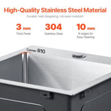VEVOR 15" Kitchen Sink Top Mount Single Bowl Drop-In Basin Stainless Steel Bar V952-QRSSCTSPDC151EA10V0