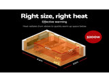 Devanti Electric Radiant Strip Heater Outdoor 3200W RHP-E76RC-3200-BK