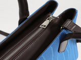Color-contrast leather shoulder bag 3D woven pattern small tote, one bag for commuting and V1102-HEBB-001