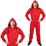 Salvador Dali La Casa De Papel Money Heist Red Jumpsuit Mask Costume Hoodie - L/XL V563-12867-L_XL