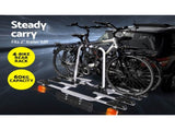 Giantz 4 Bicycle Bike Carrier Rack Car Towbar Hitch Ball Mount Tail light Silver CAR-BK-CARRIER-EURO4
