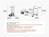 2 in 1 Hand Truck, 453.6 kg Load Capacity for 4-Wheel Mode, Convertible Hand Truck Dolly with V952-DGNSTHC1000BE9U5L001V0