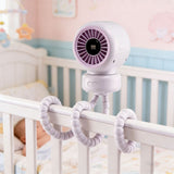 Rechargeable Baby Stroller Fan, Digital Display Clip Fan, Flexible Tripod Cooler, Quiet Wind Blower V1369-AZ3-W-10381