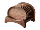 6pcs Wooden Drink Coasters with Holder for Household Freezer Fridge V1263-JX-5437