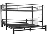KINGSTON SLUMBER Metal Single Loft Bed And Double Underbed Frame, Multifunctional, Space Saving with V219-BEDBBBKSL8GA