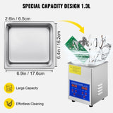 Ultrasonic Cleaner 1.3 L Ultrasonic Parts Cleaner with Heater Timer, V952-QXJ1.3LCSB0000001V3