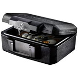 Black Privacy Lock Fire Chest with Carrying Handle for Secure Storage V178-69002