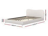 Artiss Bed Frame Double Size Boucle DARA BFRAME-H-DARA-D-WH-ABC