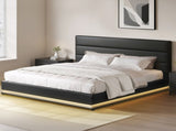 Artiss Bed Frame King Size LED Gas Lift Black LUMI BFRAME-E-LUMI-K-BK-ABC