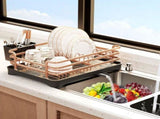 Aluminum Dish Drainer with Removable Tray Champagne Gold, 43 x 31.5 x 11 cm V1189-WXF-521-0016