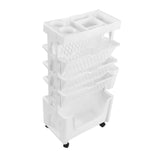 Movable Book Rack Large Capacity 5 Layer Thickened Rollers Multifunctional Movable Bookshelf for V1294-YM0901-3116230009811