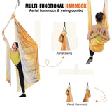 Aerial Yoga Hammock & Swing, 5 m Length, Aerial Yoga Starter Kit with 100gsm Nylon Fabric, Full V952-DCK5X28MJBJCTCNK6V0