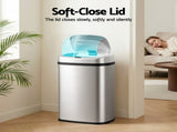 Devanti 50L Sensor Bin Motion Rubbish Automatic Silver SB-D-50-SS
