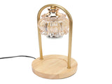 Candle Warmer Lamp Glass Dimmable Electric Scented Wax Melter with 2 50W Bulbs Wooden Base for Home V1294-YM0901-3119240061411