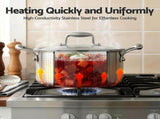 5-Star Chef 4.5L 24cm Stainless Steel Dutch Oven Pot with Lid and Stay-Cool Handle DTO-SS-POT-4.5L-SL