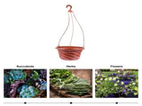5-Pack Red Plastic Hanging Flower Pots with Hooks, Plant Hangers for Home, Balcony, Garden Decor V1192-AZ-W-22301