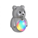 Adorable Cartoon Bear Magnetic Motion Sensor Night Light Rechargeable LED Wall Lamp with Warm and V1341-ZY-LS6HDUFV-SILVER-3PCS