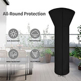 Patio Heater Cover, 89"H x 33"D x 19"B, Black Waterproof Outdoor Heater Cover with Zipper and V1107-117-47351