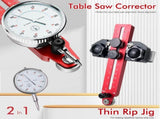 2-in-1 Table Saw Alignment Gauge and Thin Rip Jig with Dial Indicator, Aluminum T-Slot Miter Gauge V1341-ZY-RW6KY52V-RED