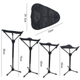 Adjustable Portable Folding Stool with Aluminum Alloy Telescopic Legs for Outdoor Camping, Fishing, V1341-ZY-8MEGVYNV-BLACK