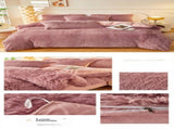 Dusty Rose Luxury Thick Plush 4 Piece Set for 1.5m & 1.8m Beds Winter Ultra Soft Warm V888-ELOSUNG52487